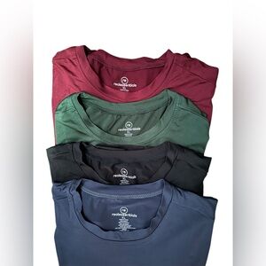 Real Essentials 4 Pack Mens Dry-Fit Short Sleeve Pocket Crew Athletic T-Shirt XL